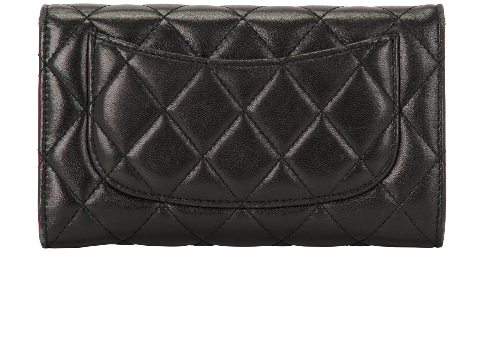 Chanel Classic Flap Long Wallet, &pound;295, Accessories, Black, Lambskin Leather, Back view